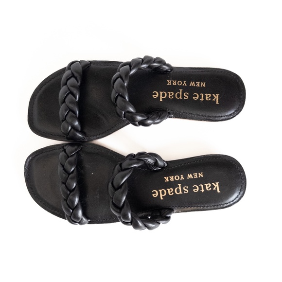 kate spade Shoes - NWOT Kate Spade Miami Black Sandals Slides Size 8.5